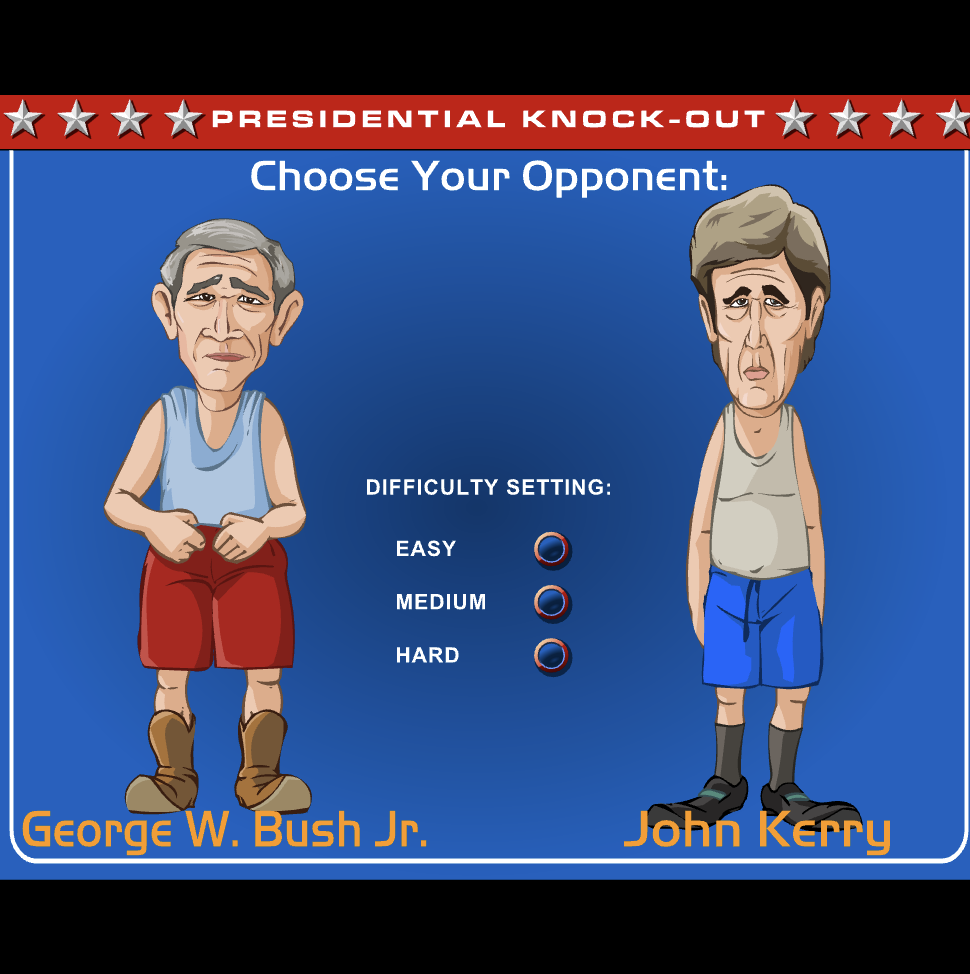 Bush vs. Kerry flash game difficulty setting